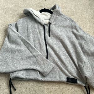Adidas grey cropped hoodie
